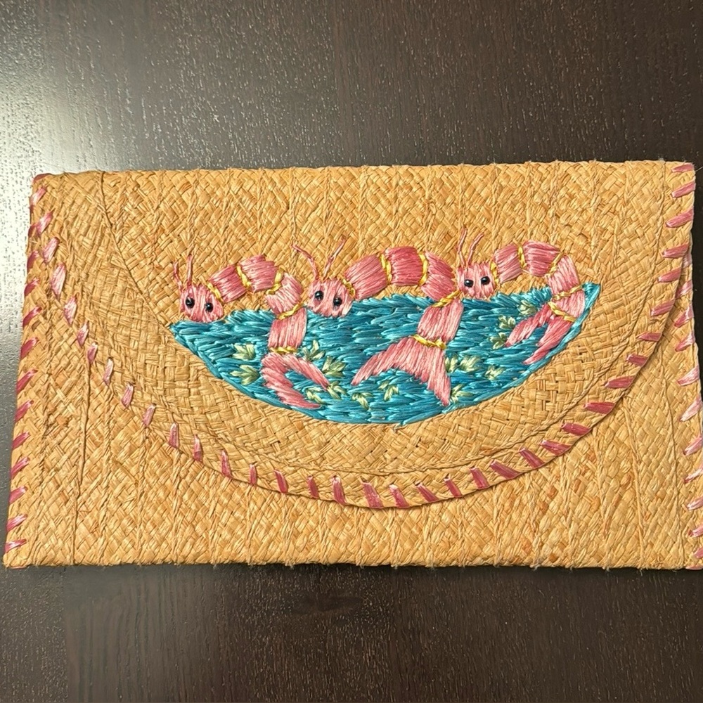 Lilly Pulitzer Straw ‘Shrimp’ Clutch